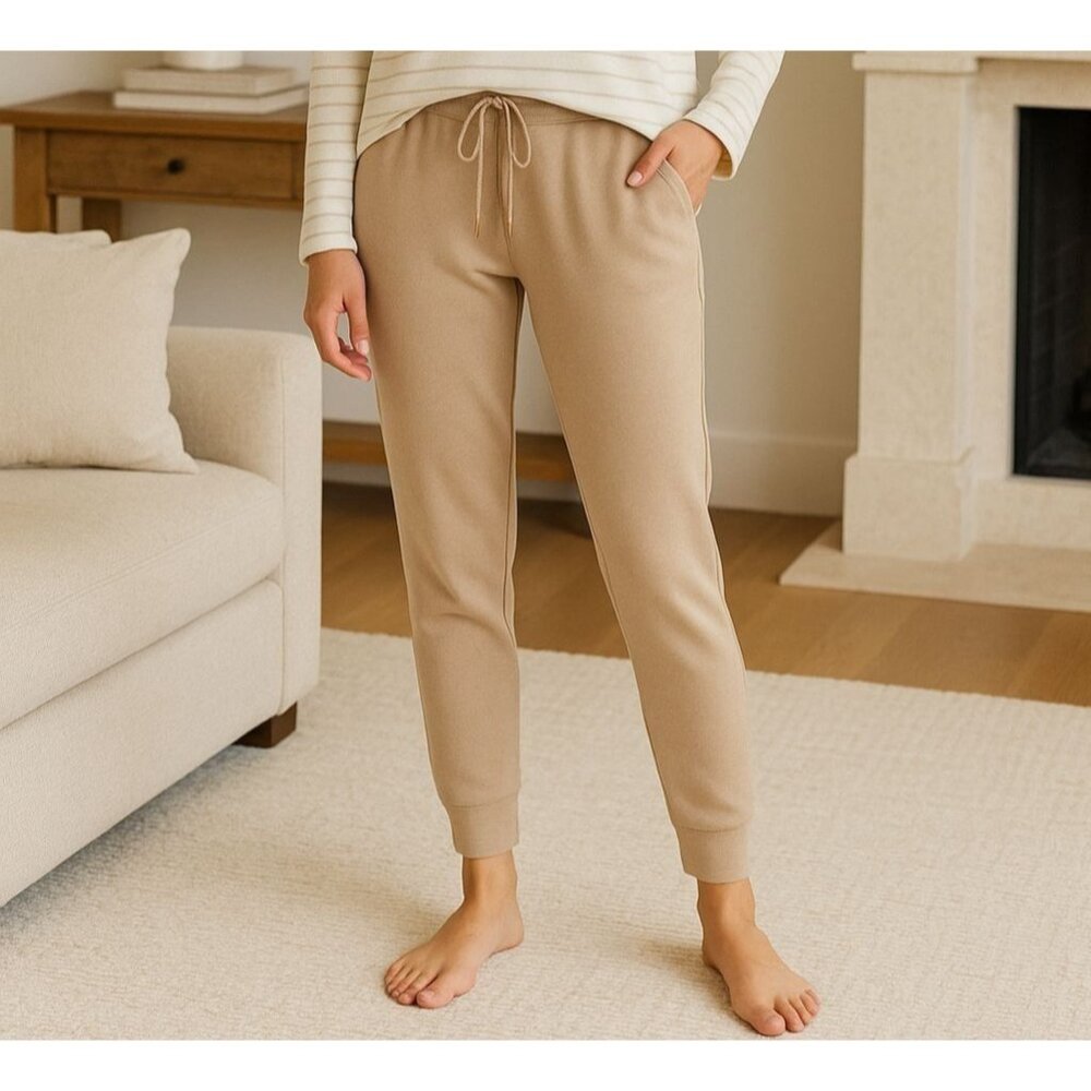Max & Mia L Waffle Knit Lounge Pant Drawstring Jogger Pocket Sleepwear PJ Bottom